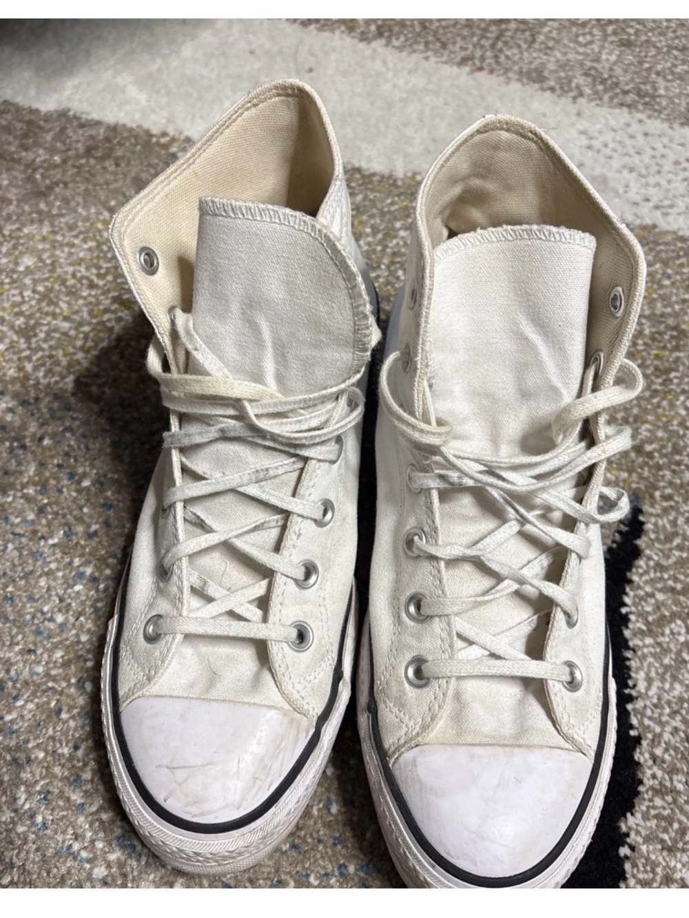 White Hi Top Platform Chucks
